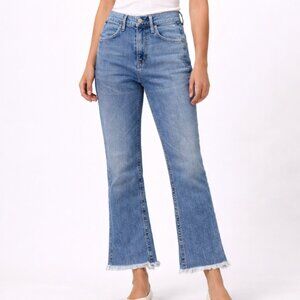 C&H Drew Y2K High-Rise Crop Flare Jeans Raw Hem Size 24